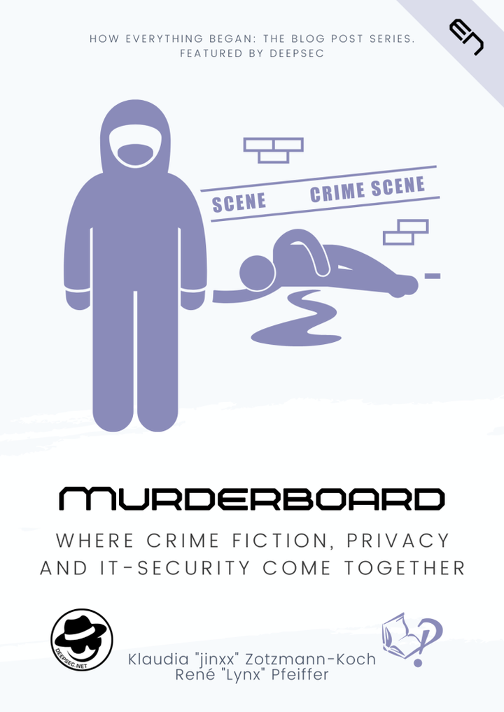 Cover of the English edition of 'Murderboard – Where Crime Fiction, Privacy and IT-Security Come Together'
