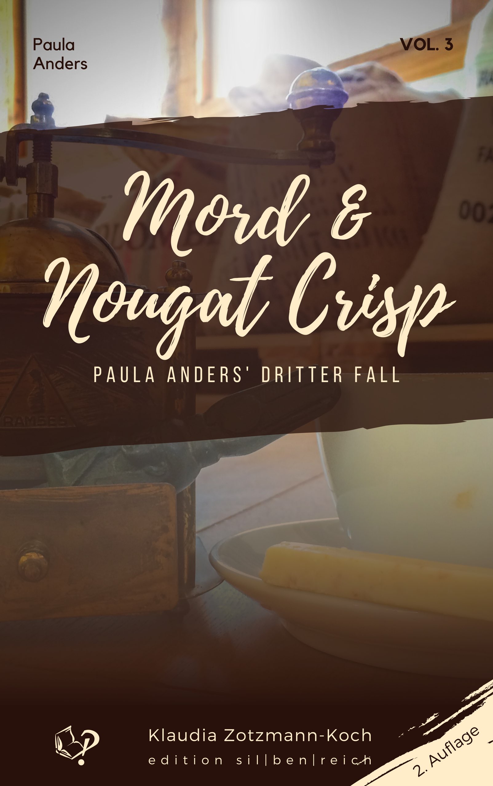 Cover der dritten Auflage des Buchs "Mord & Nougat Crisp"