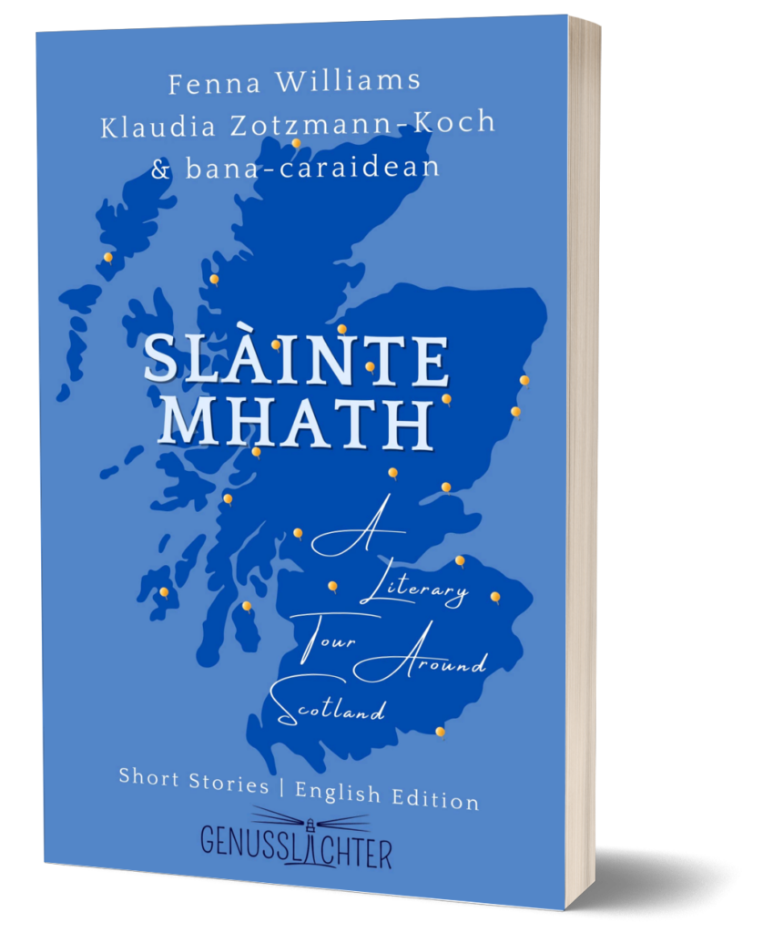Cover-Mockup of the English edition of the short story anthology "Slàinte Mhath"